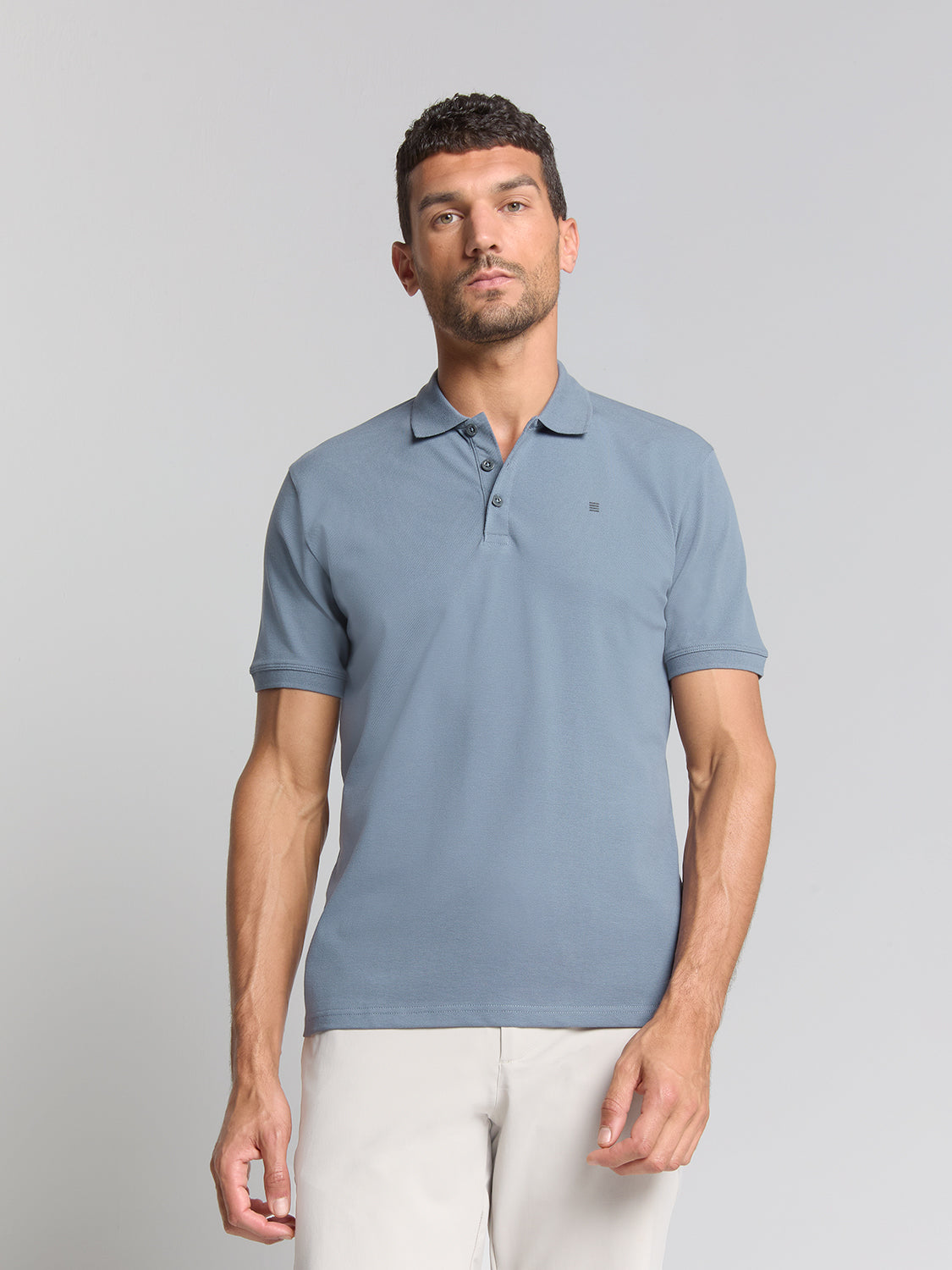 Pique poloshirt | Washed Blue