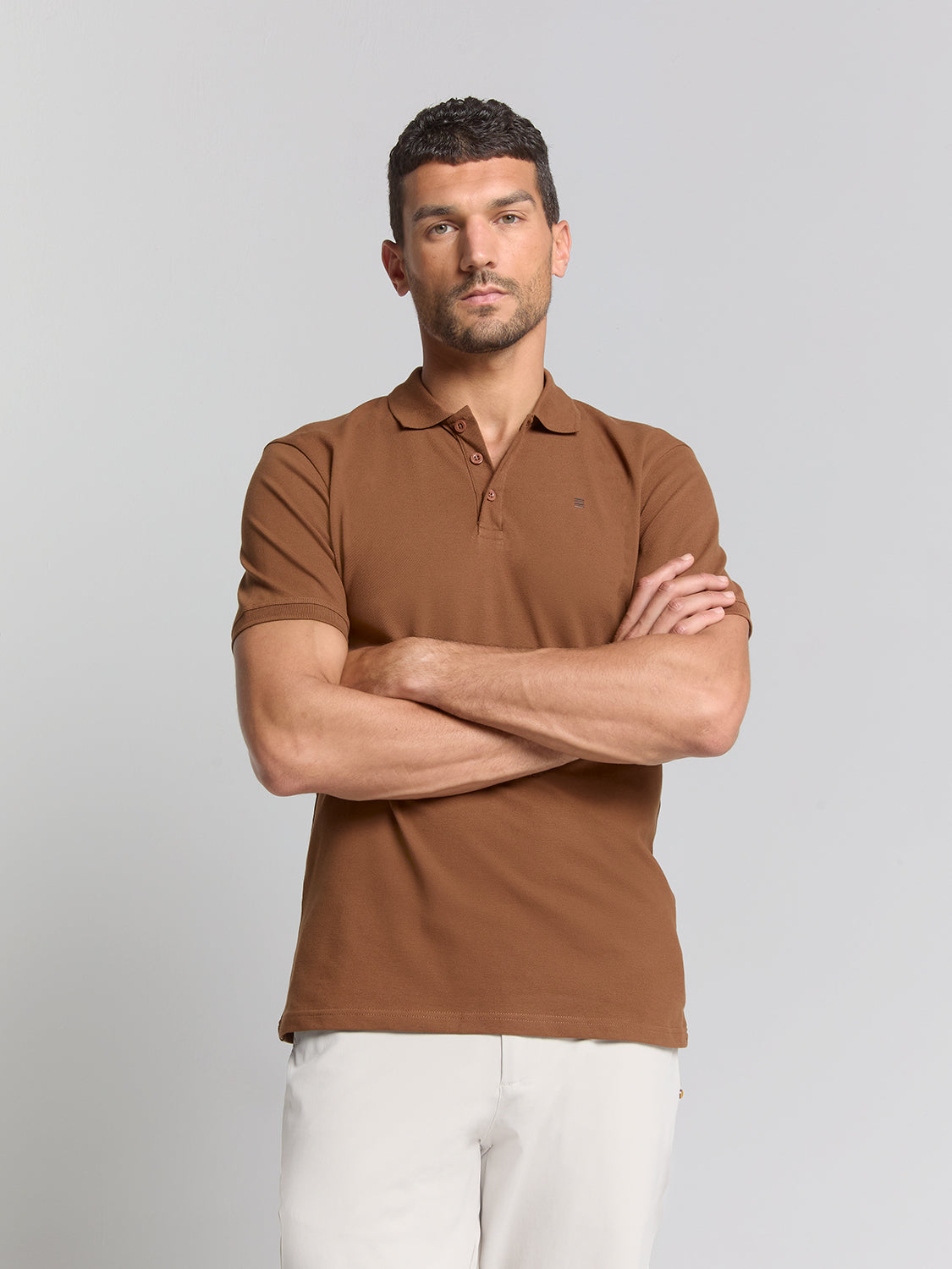 Pique poloshirt | Camel