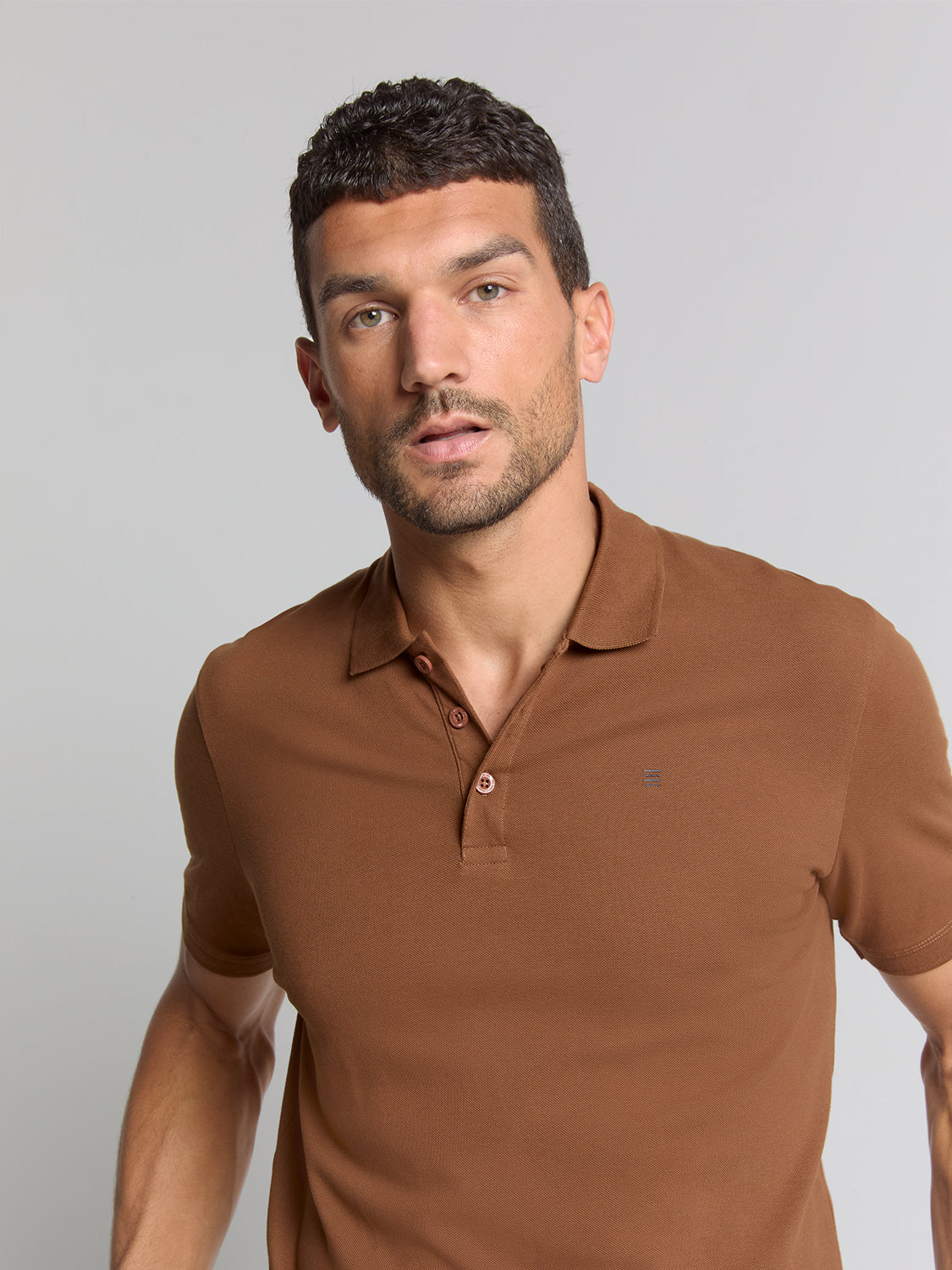 Pique poloshirt | Camel