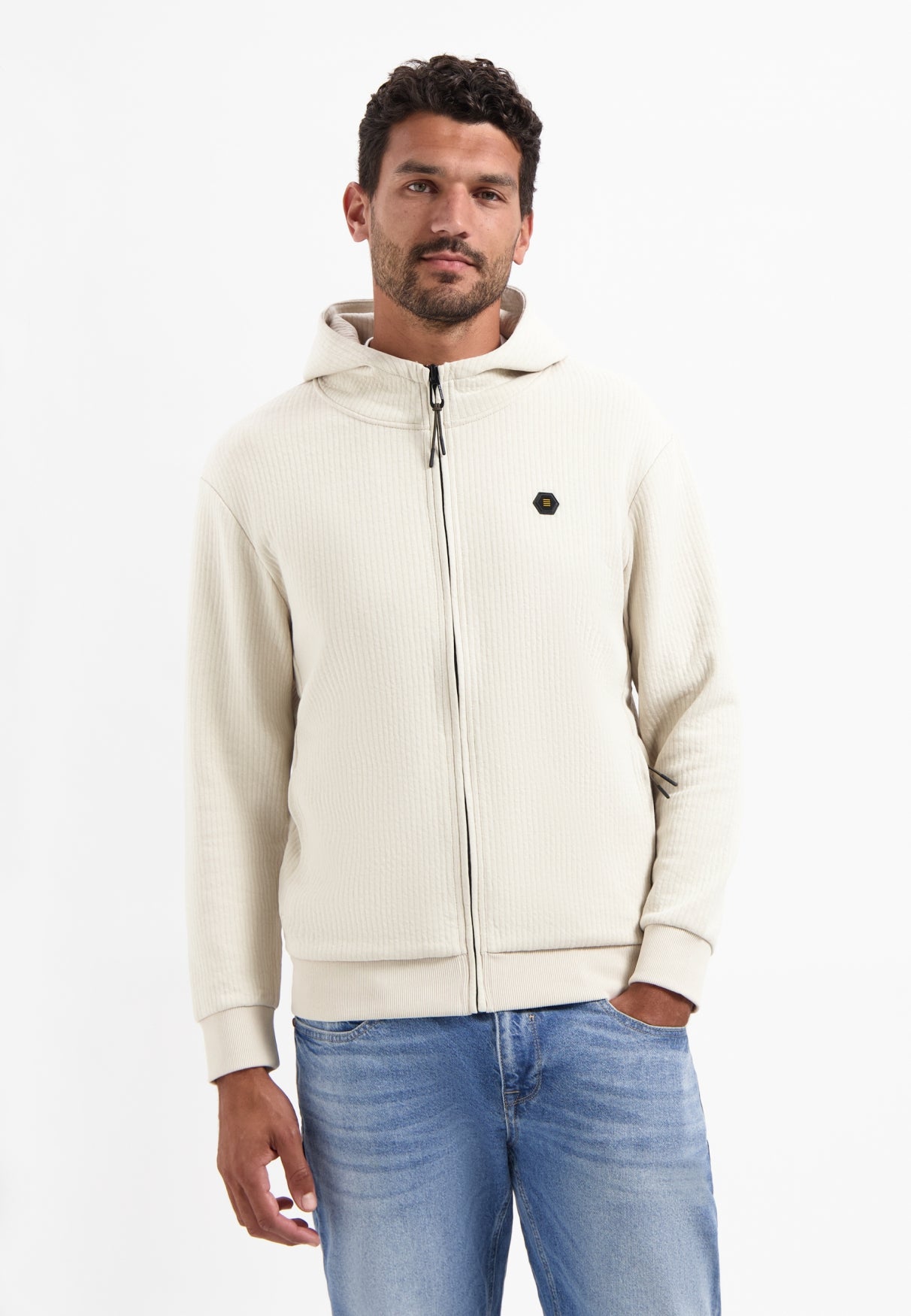 Hooded textured cardigan | Kit