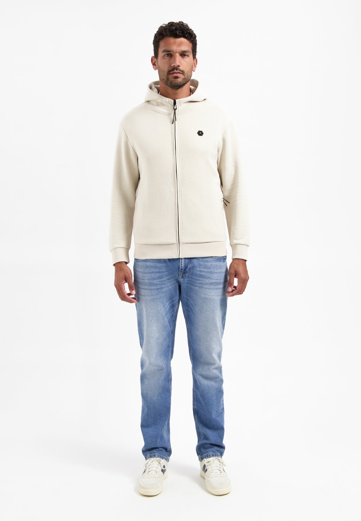 Hooded textured cardigan | Kit