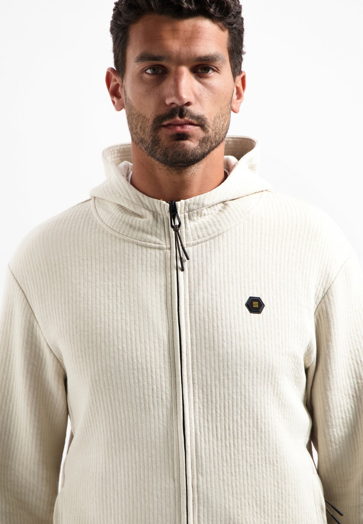 Hooded textured cardigan | Kit