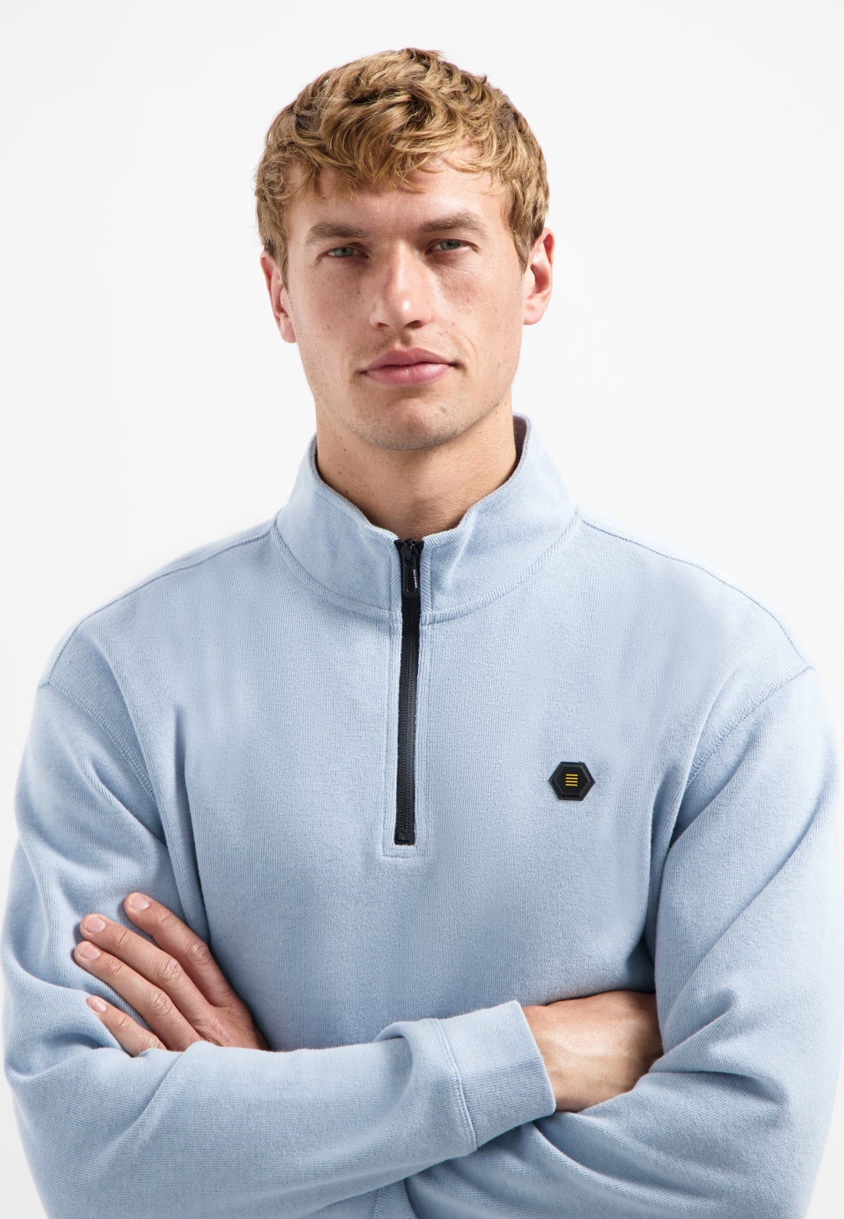 Soft half-zip sweater | Dusty Blue