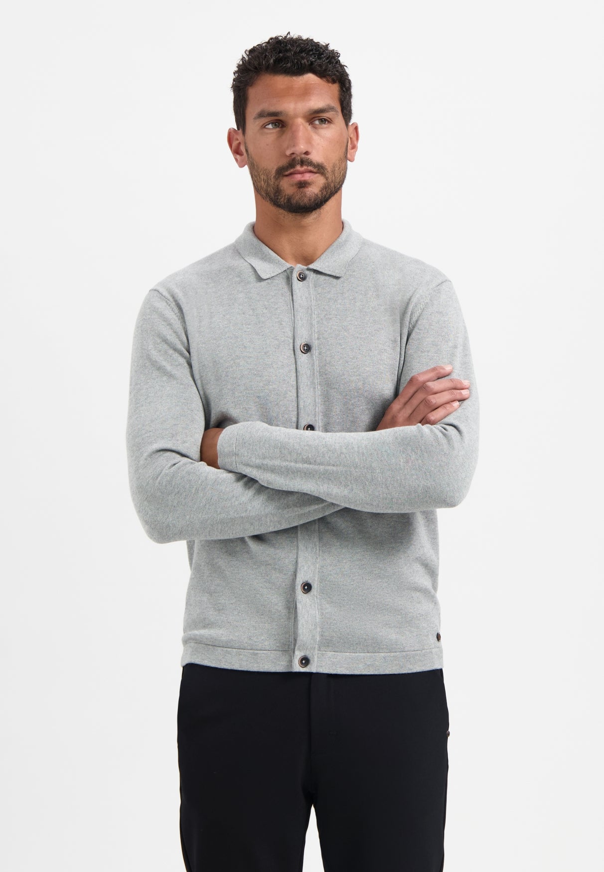 Button-Up cardigan | Grey Melange