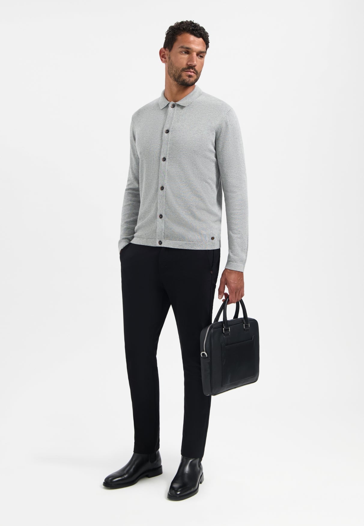 Button-Up cardigan | Grey Melange