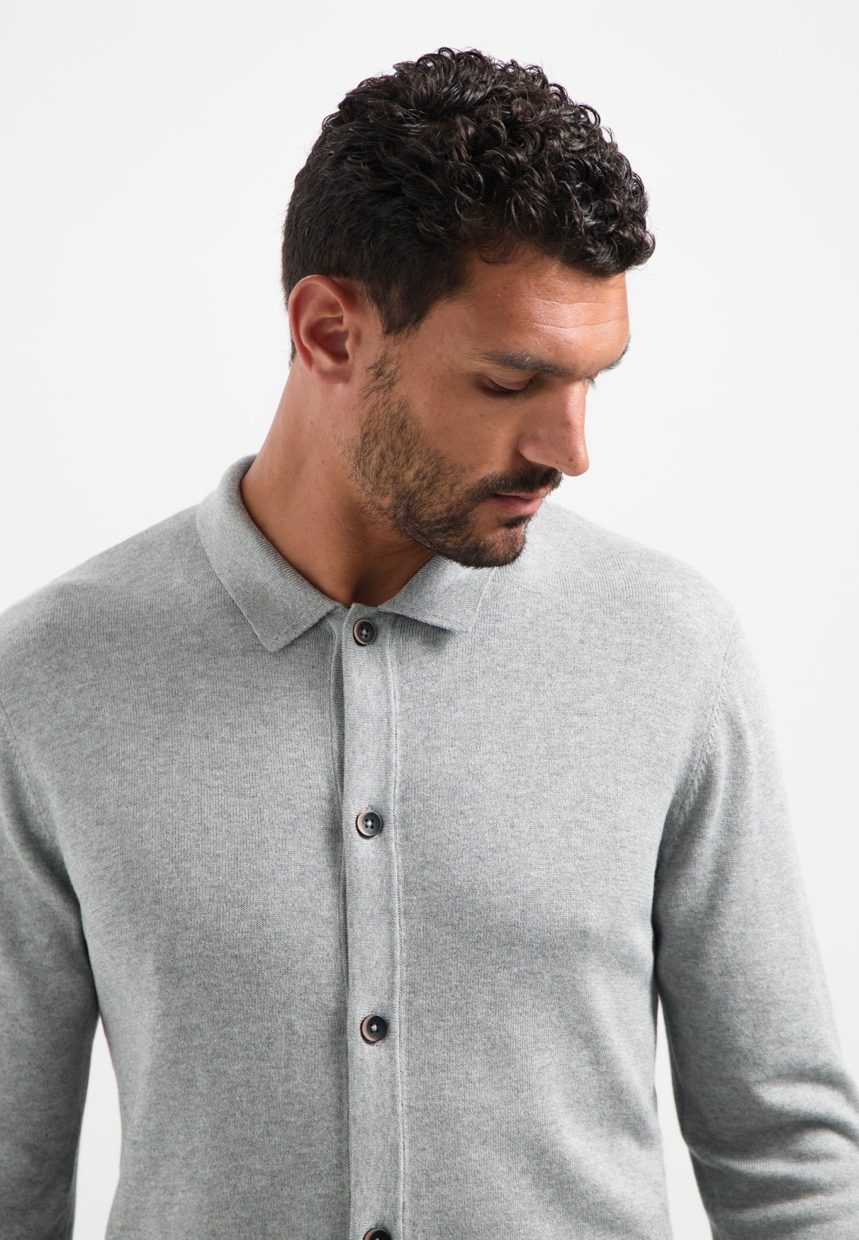 Button-Up cardigan | Grey Melange