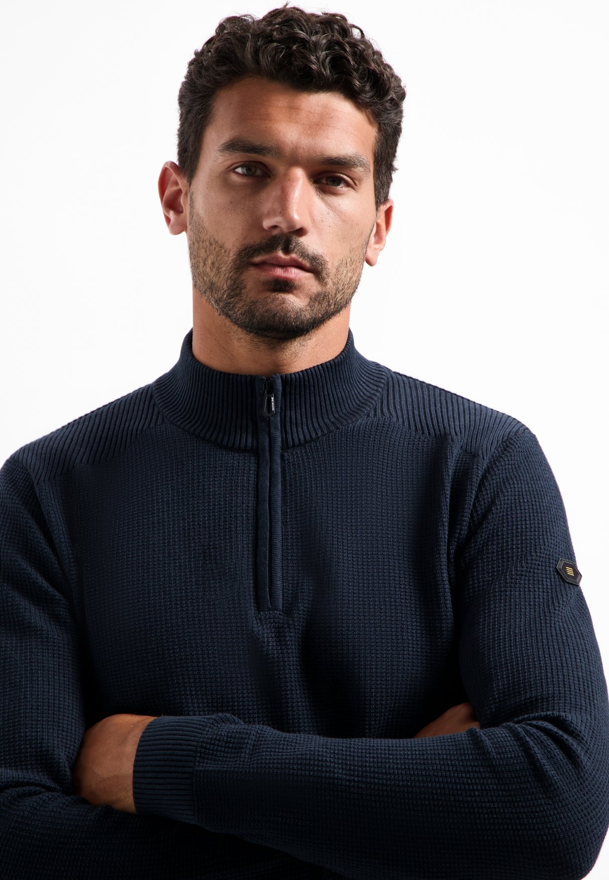 Textured half-zip jumper | Night