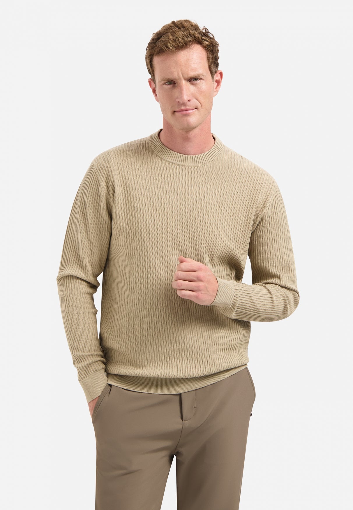 Ribbed jumper | Sand