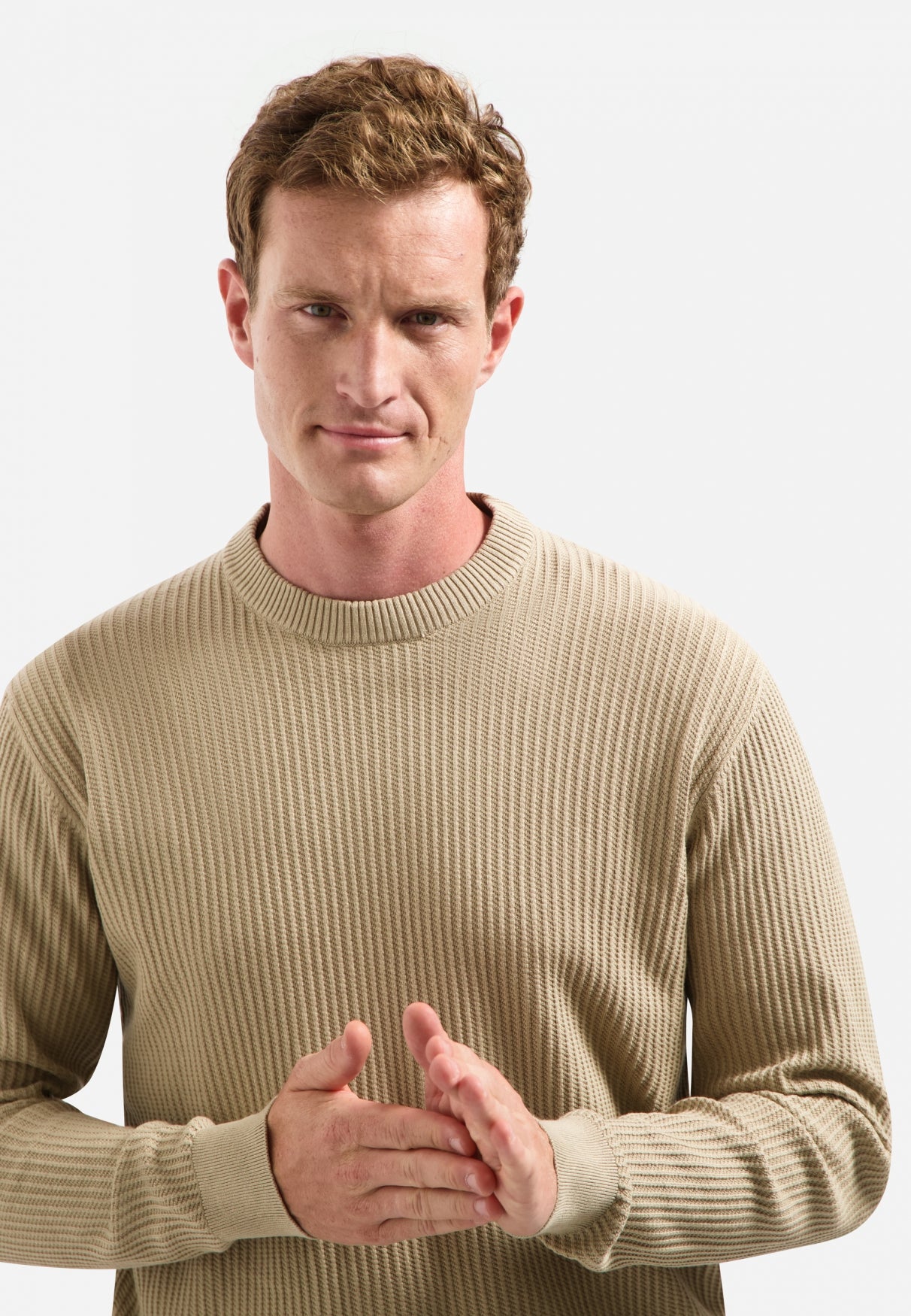 Ribbed jumper | Sand