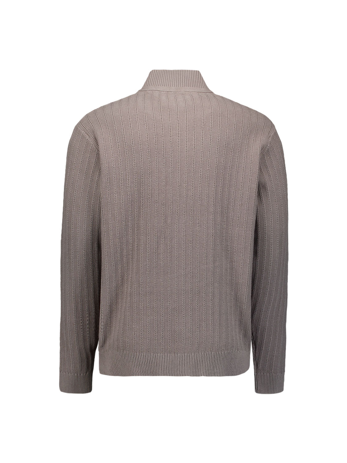 Knitted zip-up cardigan | Clay