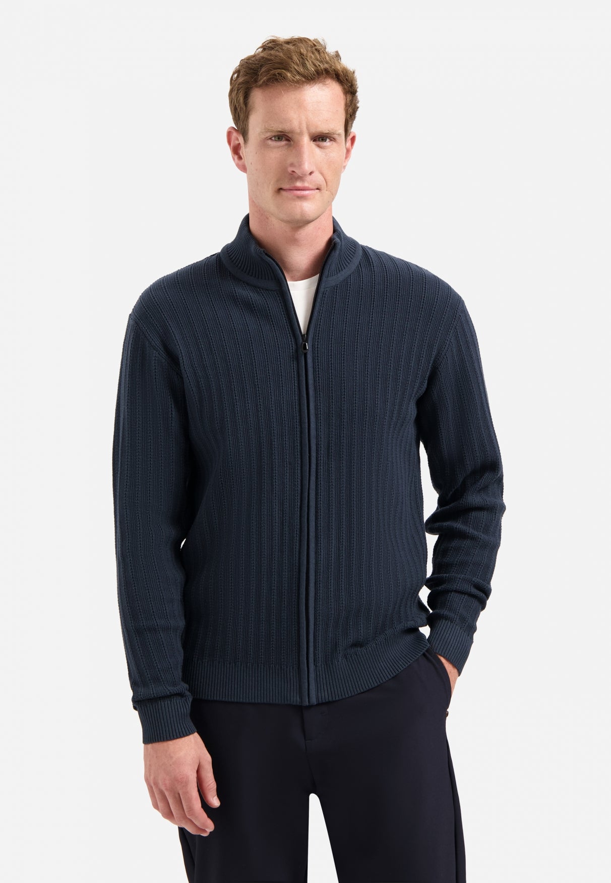 Knitted zip-up cardigan | Night