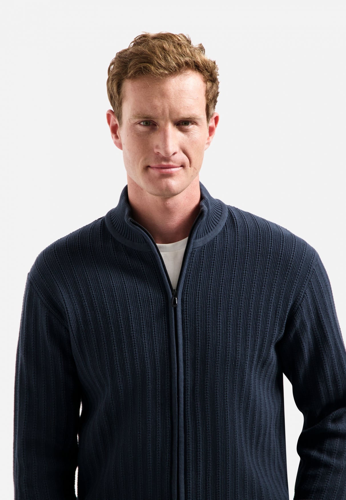 Knitted zip-up cardigan | Night