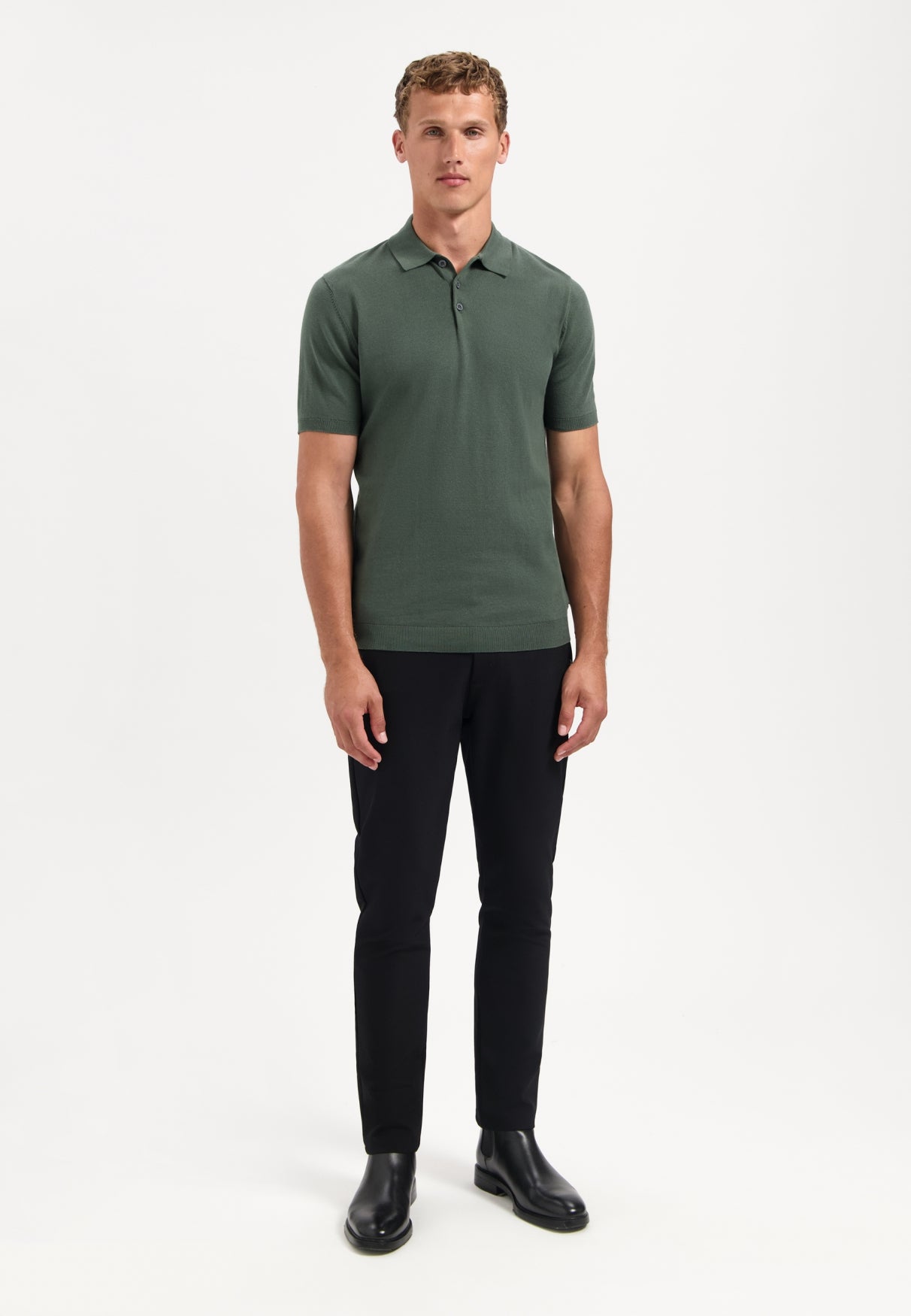 Knitted polo | Dark Green