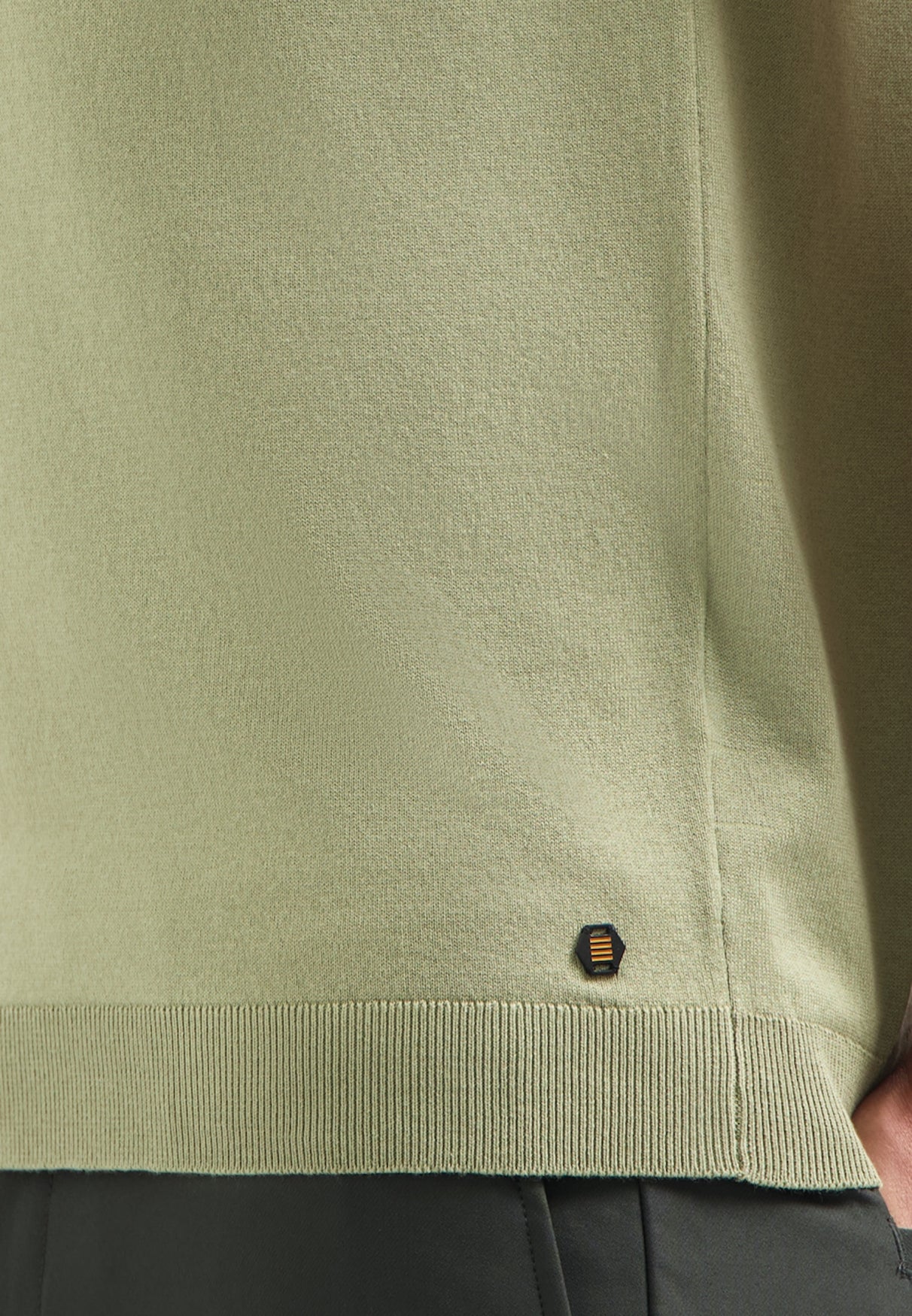 Knitted polo | Light Moss