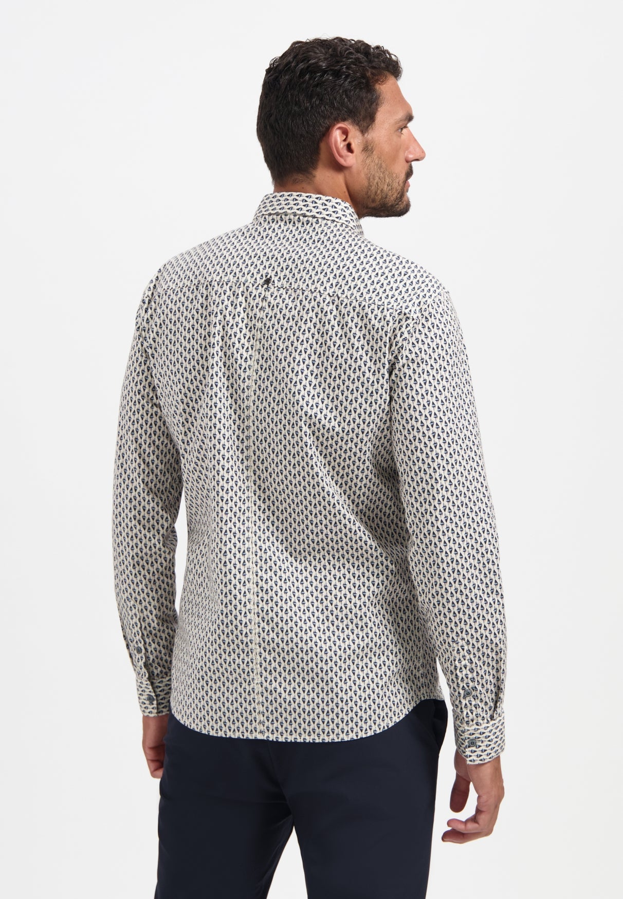 Printed stretch shirt | White