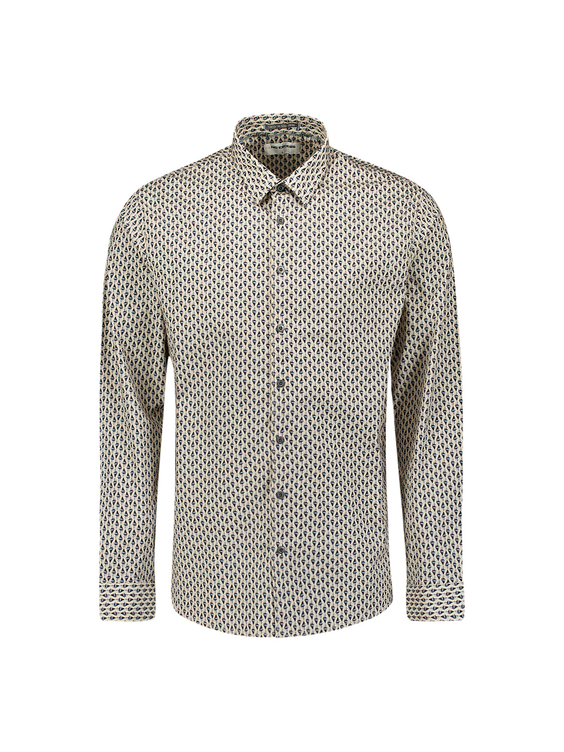 Printed stretch shirt | White