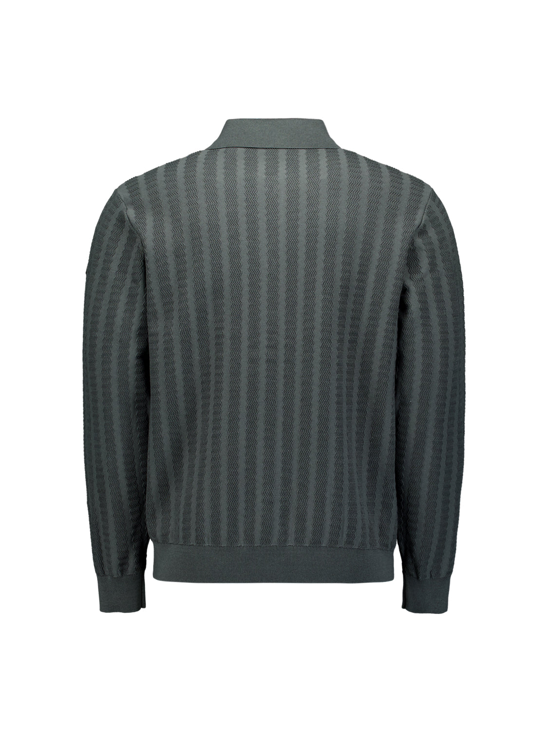 Cardigan with button closure and polo collar | Dark Steel