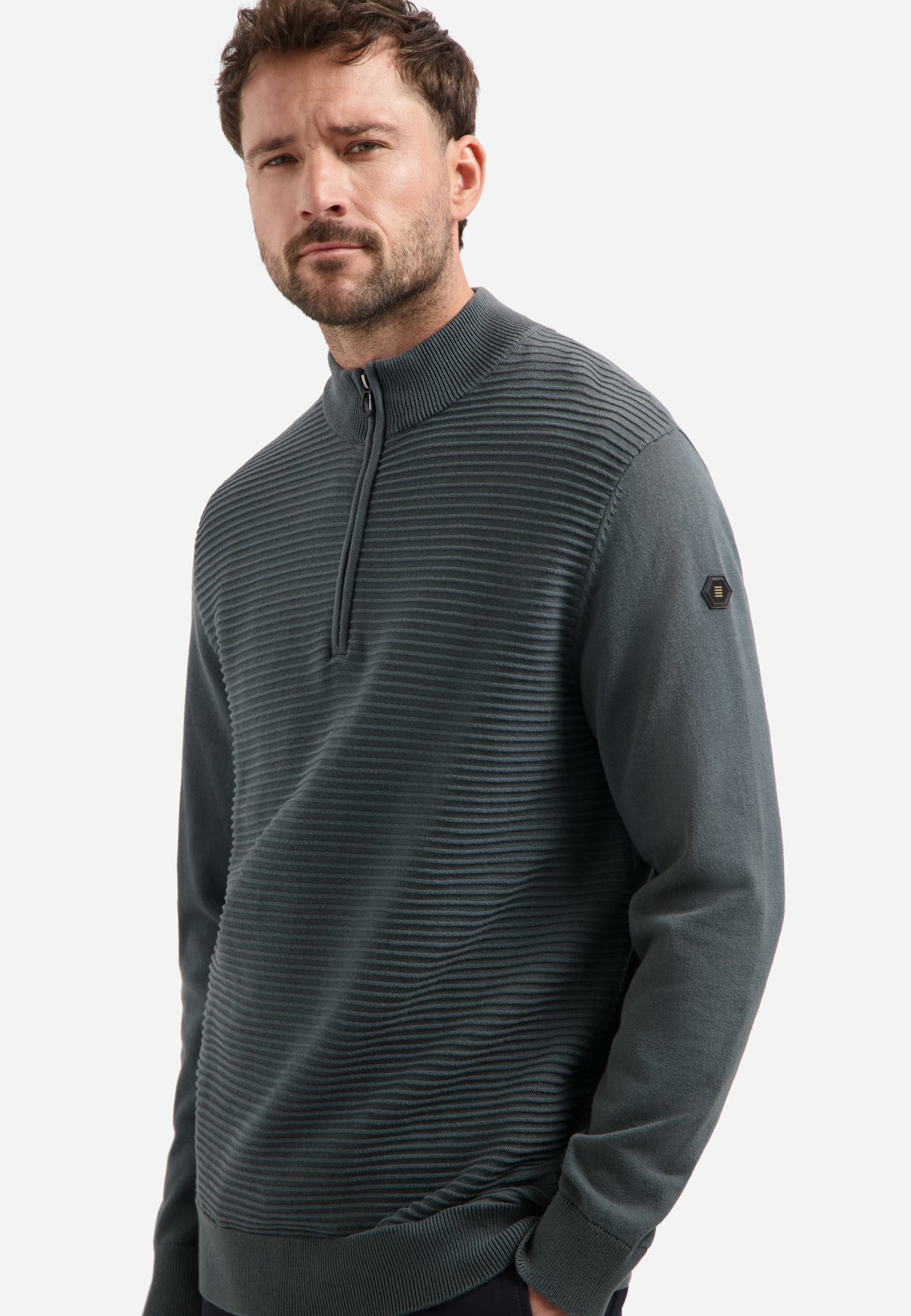 Ribbed knit jumper | Dark Steel
