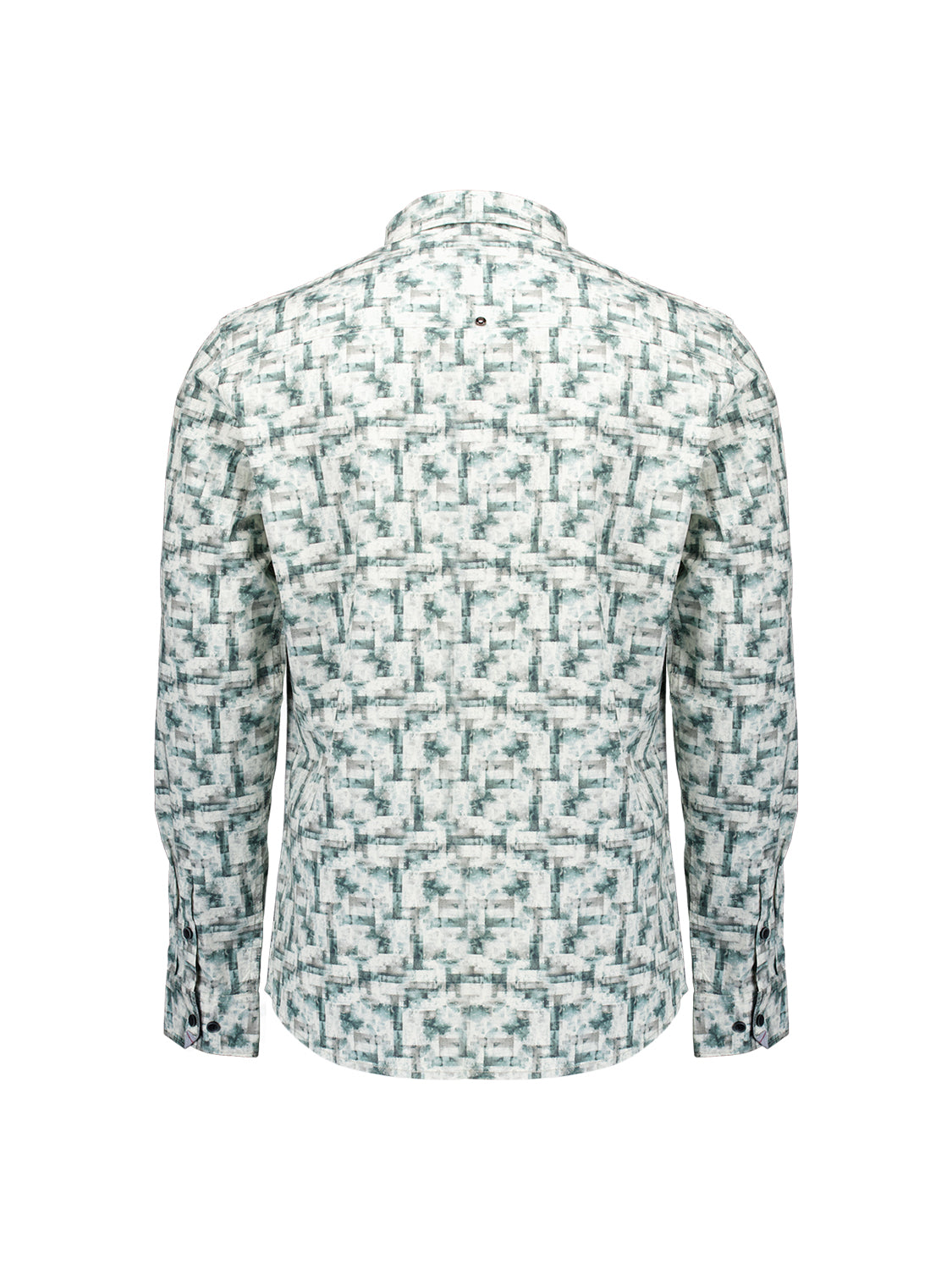 Bedrukt stretchshirt | Seablue