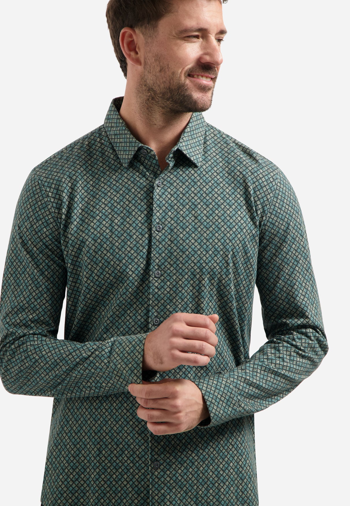 Jersey Hemd met print | Dark Steel