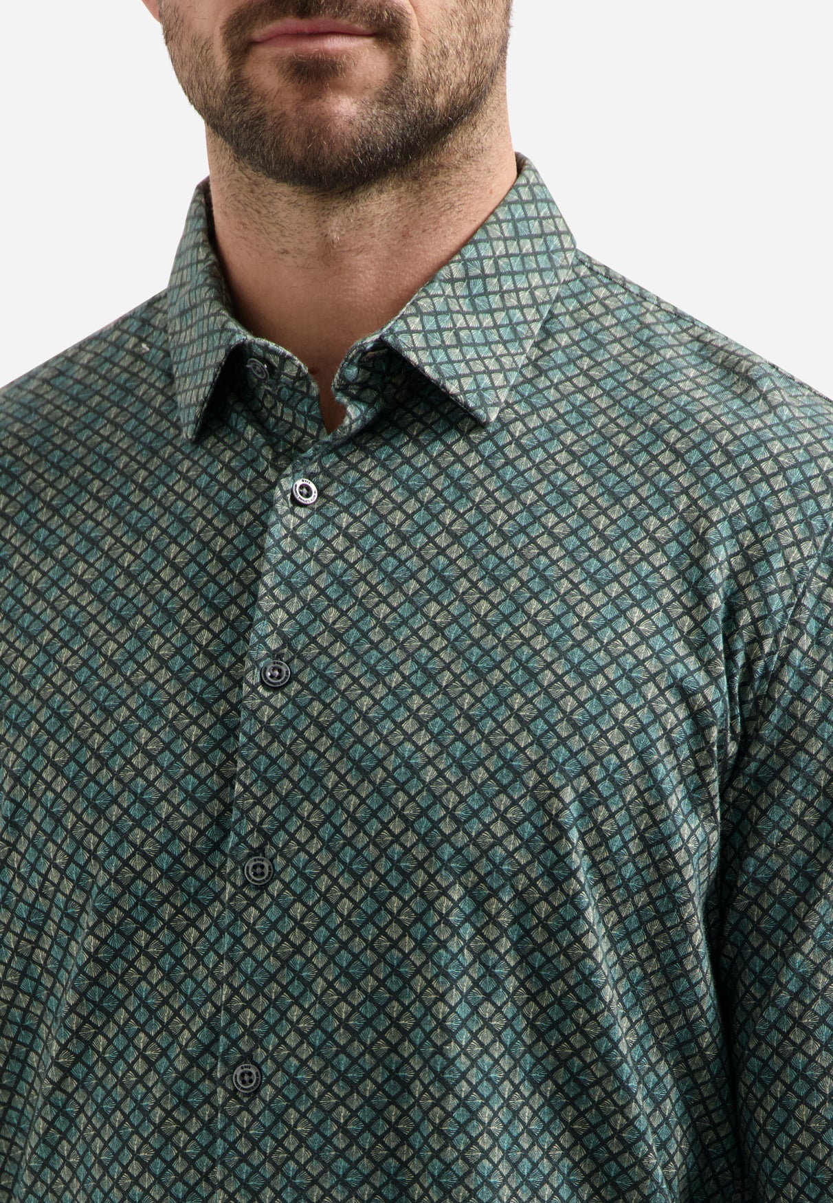 Jersey Hemd met print | Dark Steel