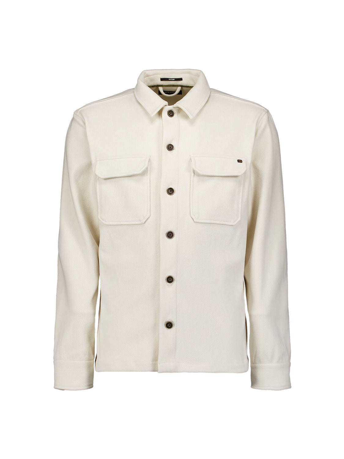 Sweat Overshirt with Texture | Chalk