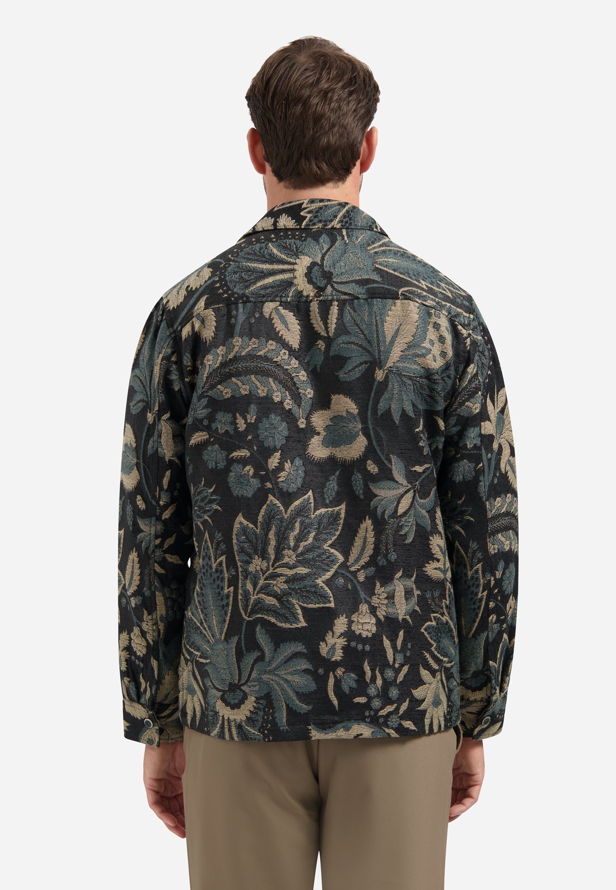 Jacquard overshirt | Zwart