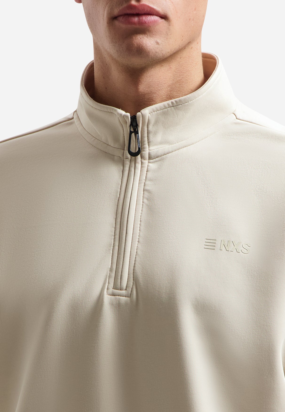 Sweater met halve rits | Desert