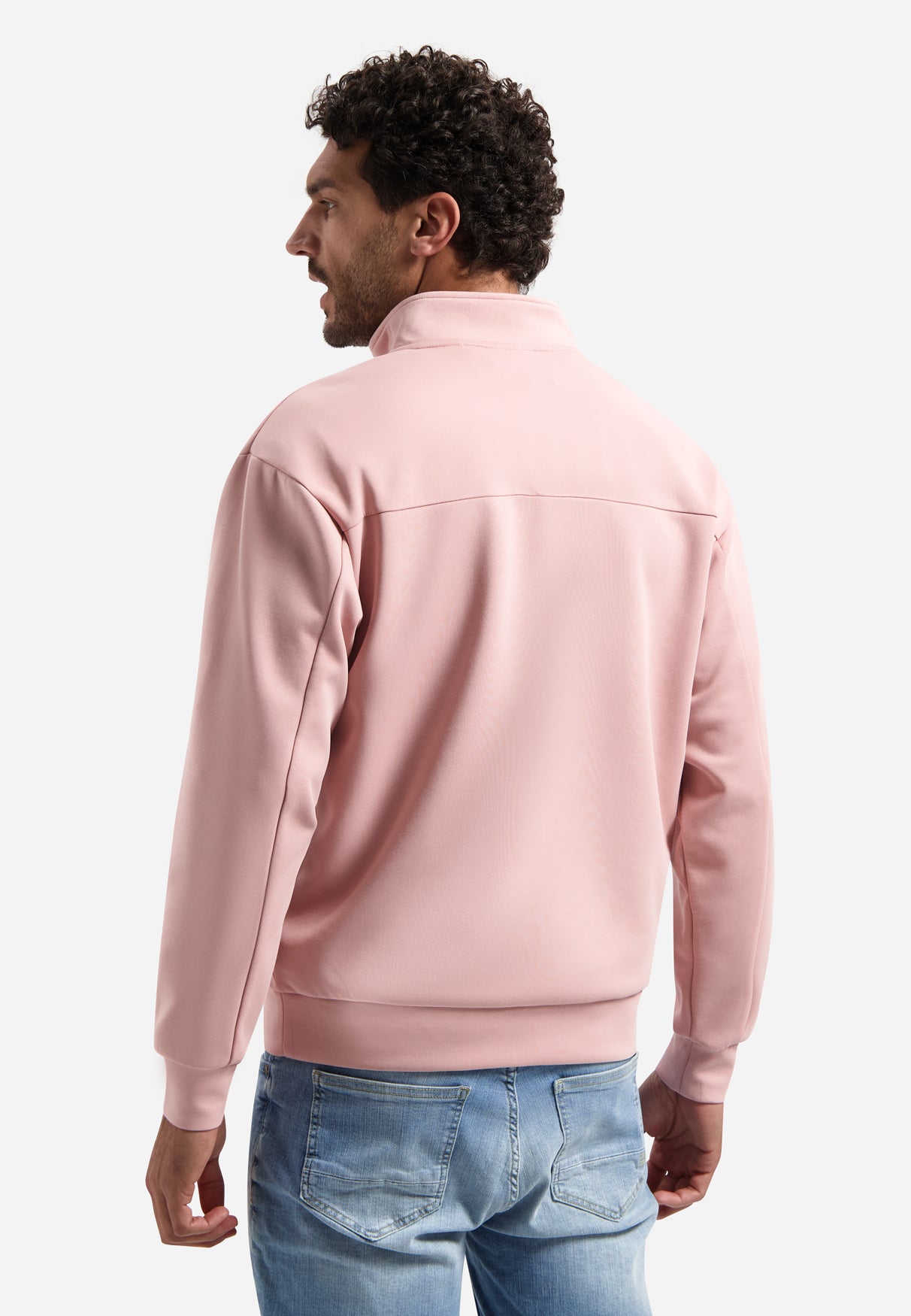 Sweater met halve rits | Light Mauve