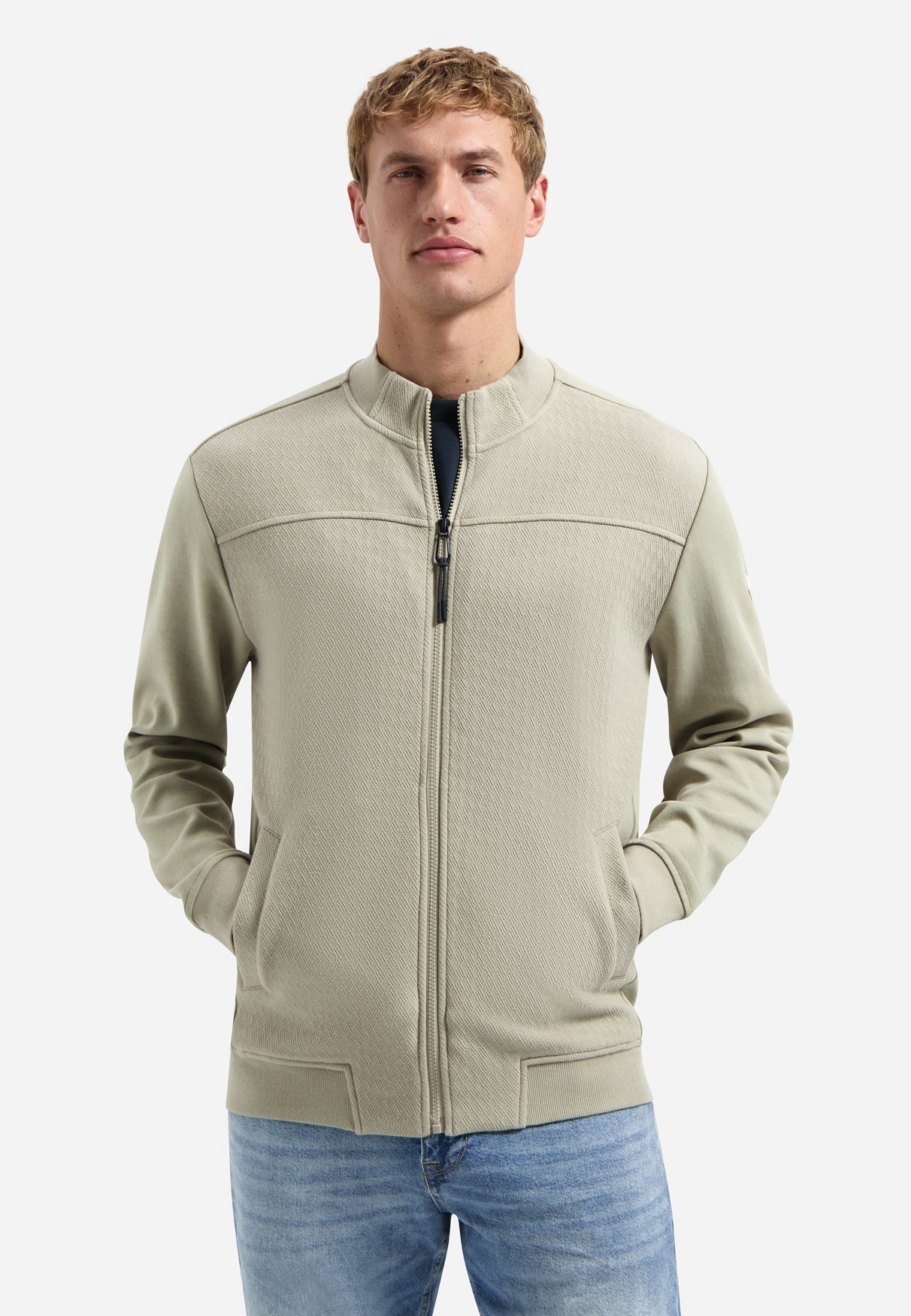 Jas met gemengde texturen | Taupe