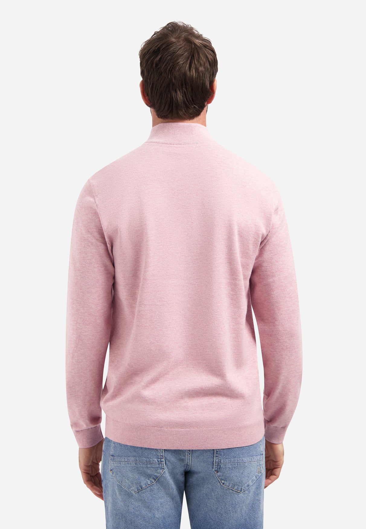 Sweater met halve rits | Light Mauve