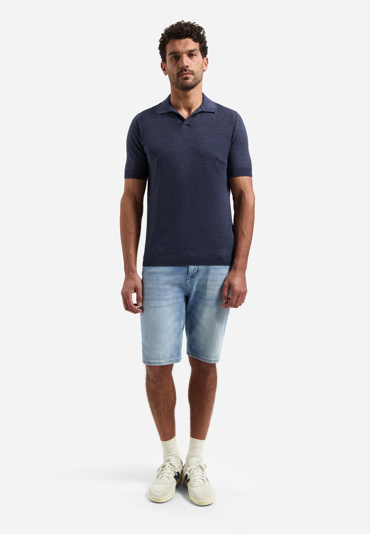 Knitted polo shirt | Night