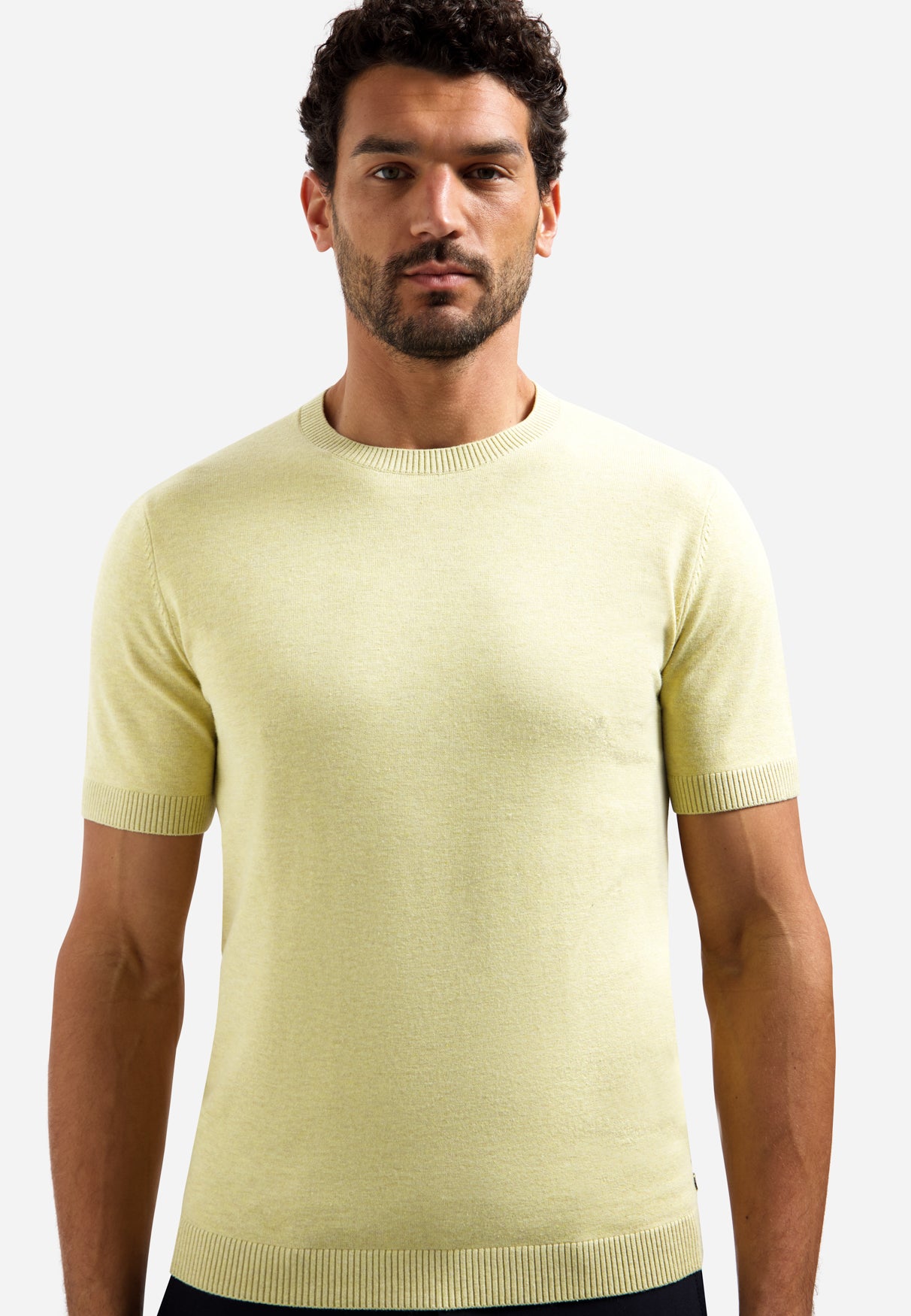 Gebreid T-shirt | Geel