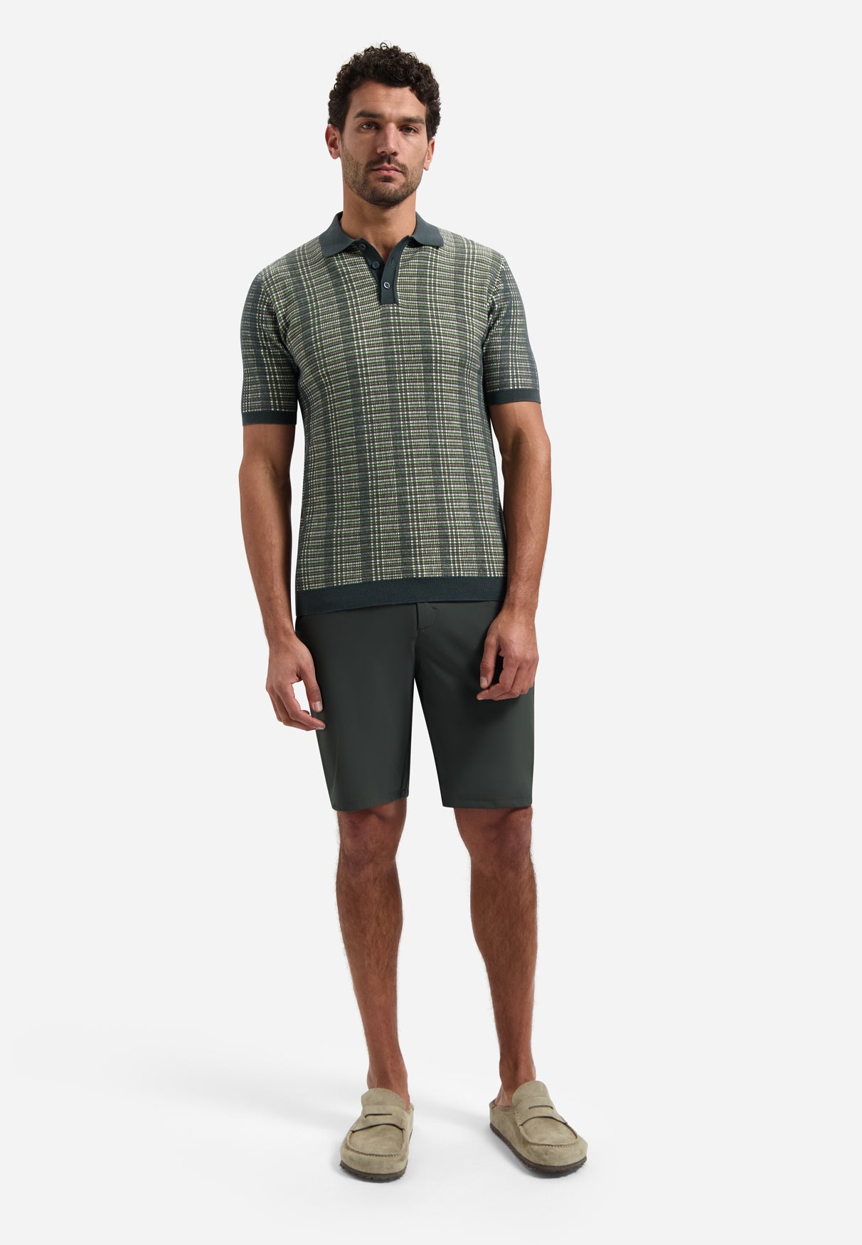 Knitted polo shirt | Dark Steel