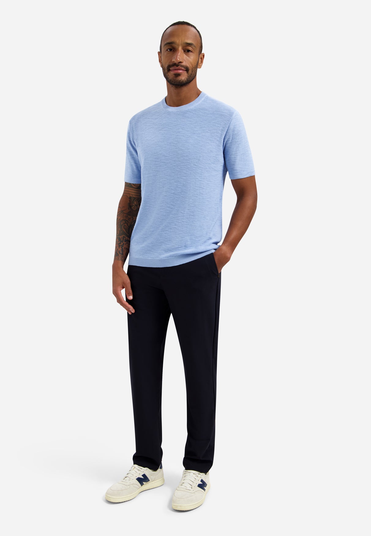 T-shirt en maille slub | Blue