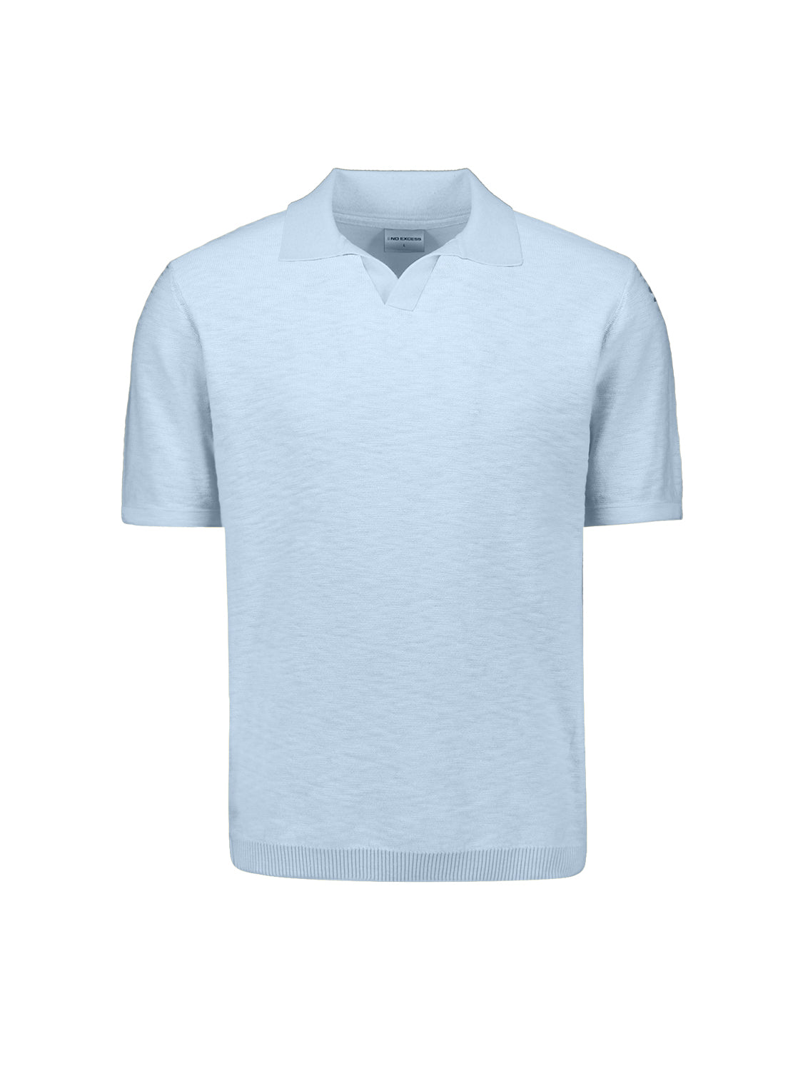 Knitted V-neck polo shirt | Blue