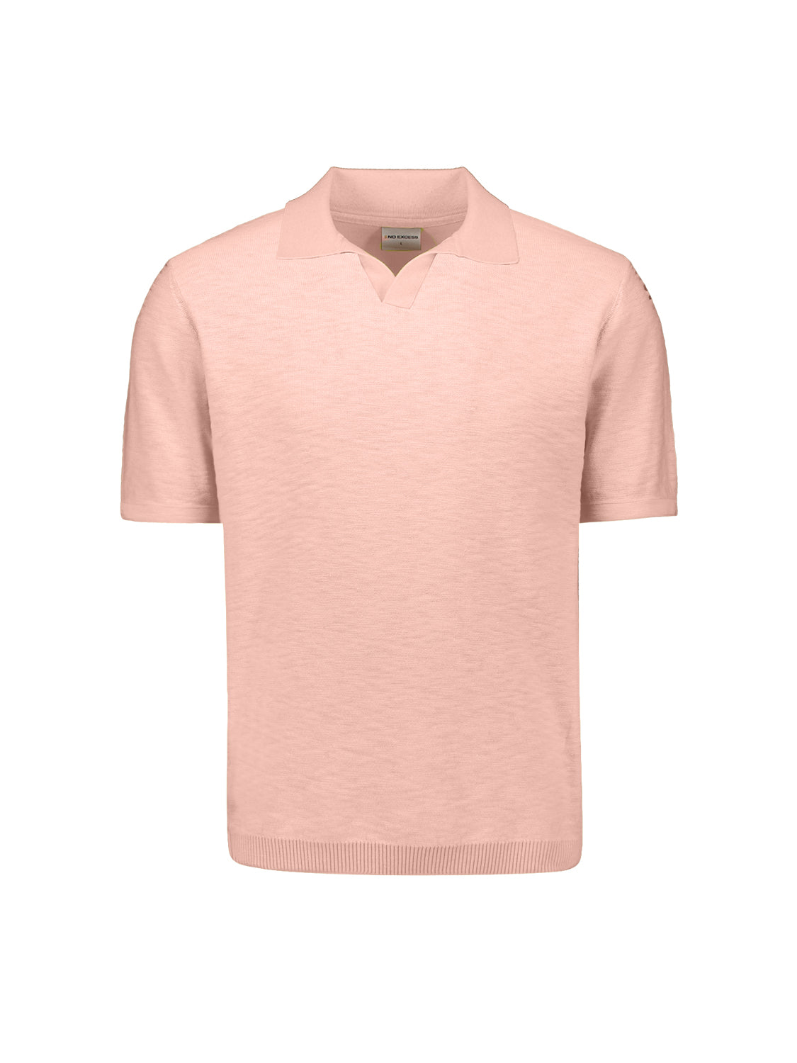 Polo tricoté à col en V | Light Mauve