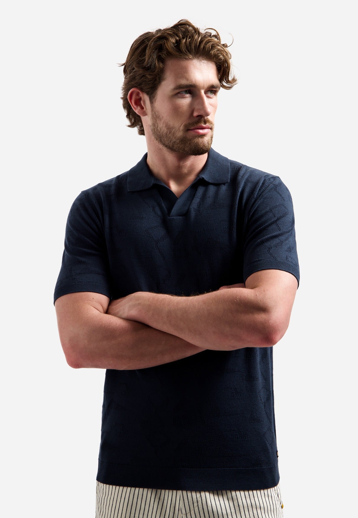 Gebreide jacquard polo | Night