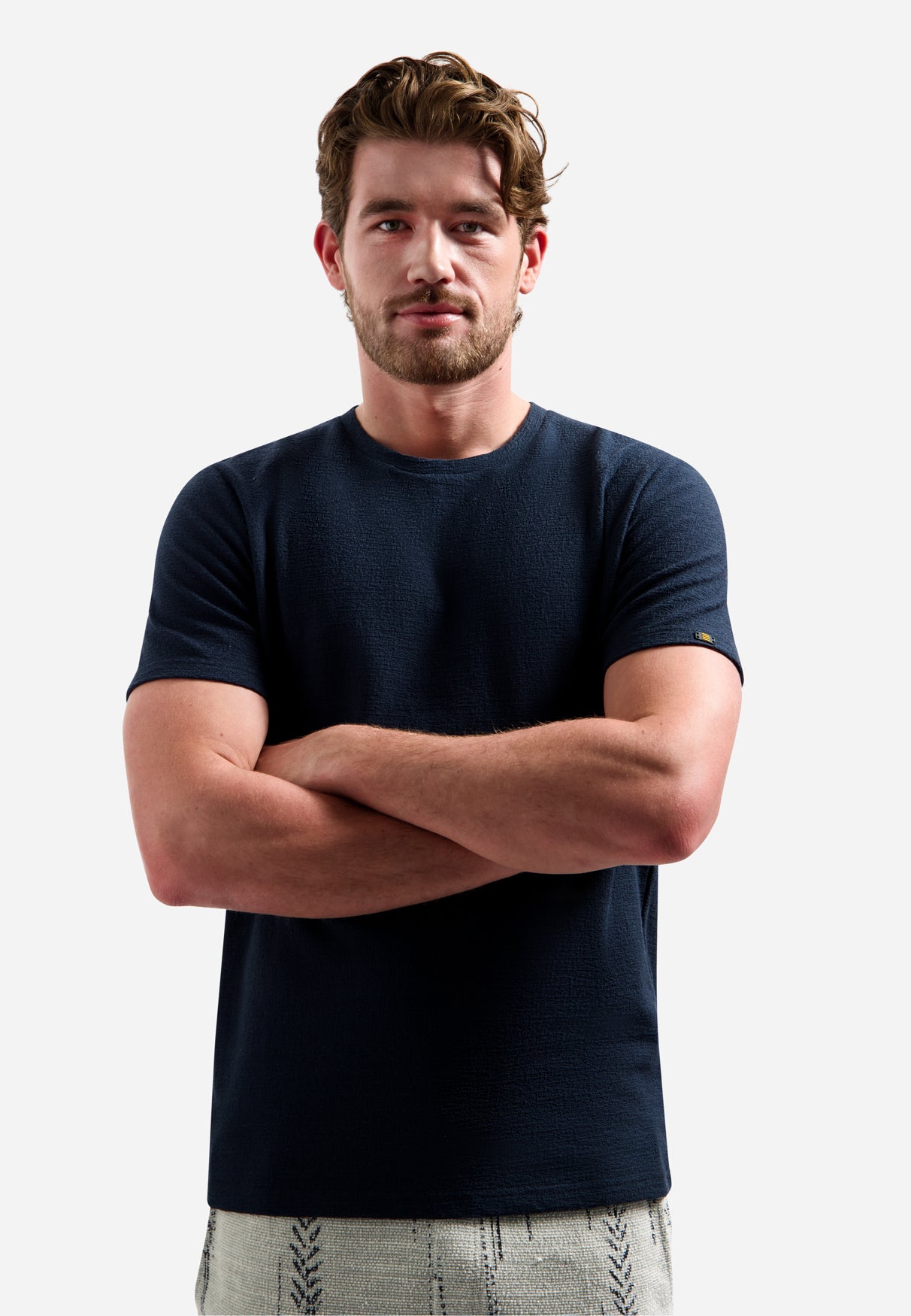 Effen T-shirt met ronde hals | Night