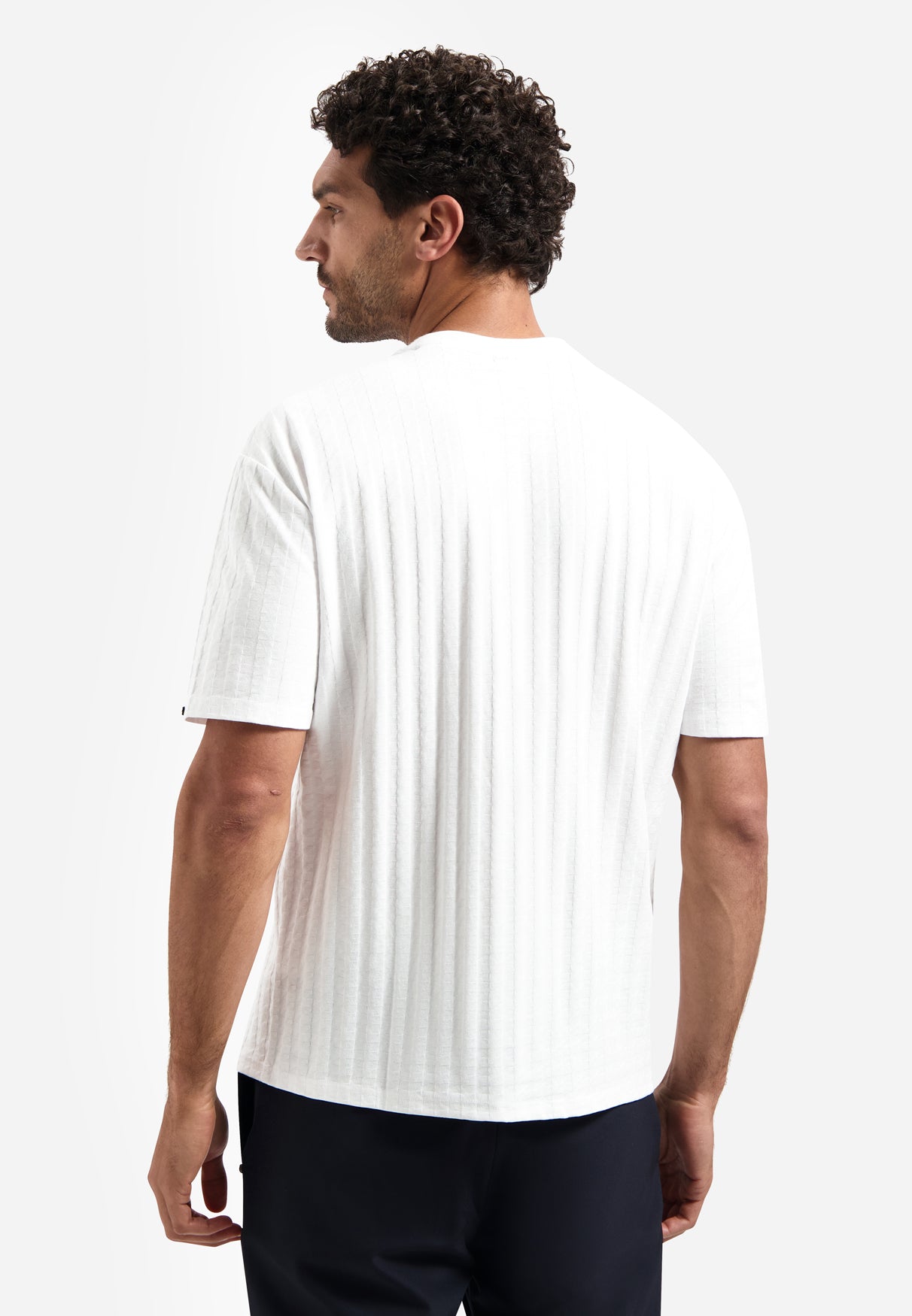 T-shirt uni avec relief | White