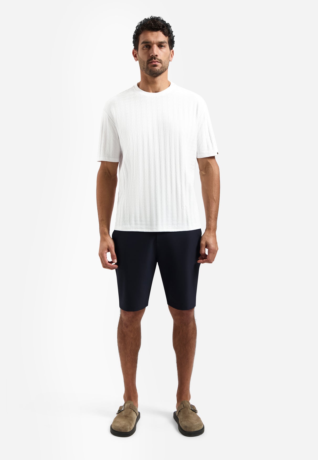 T-shirt uni avec relief | White