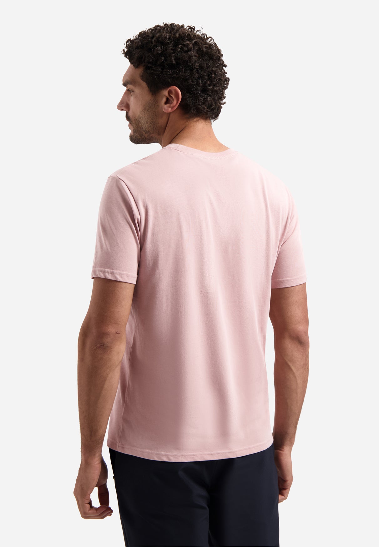 Basic plain T-shirt with round neck. | Light Mauve