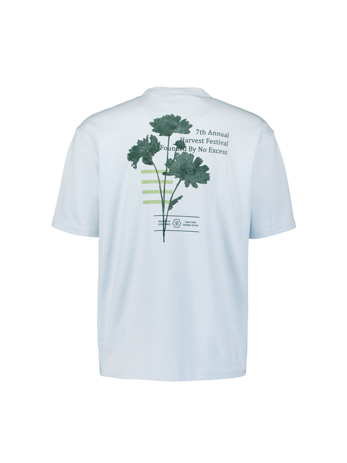 Heavy crew neck T-shirt | Sky