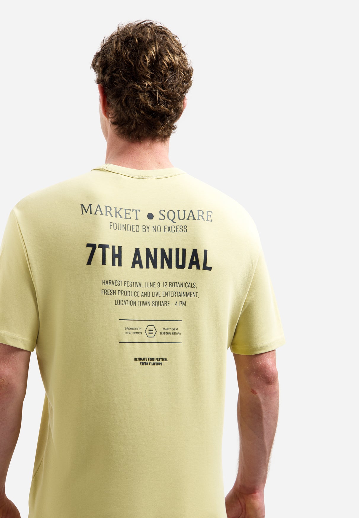 Interlock T-shirt met backprint | Yellow