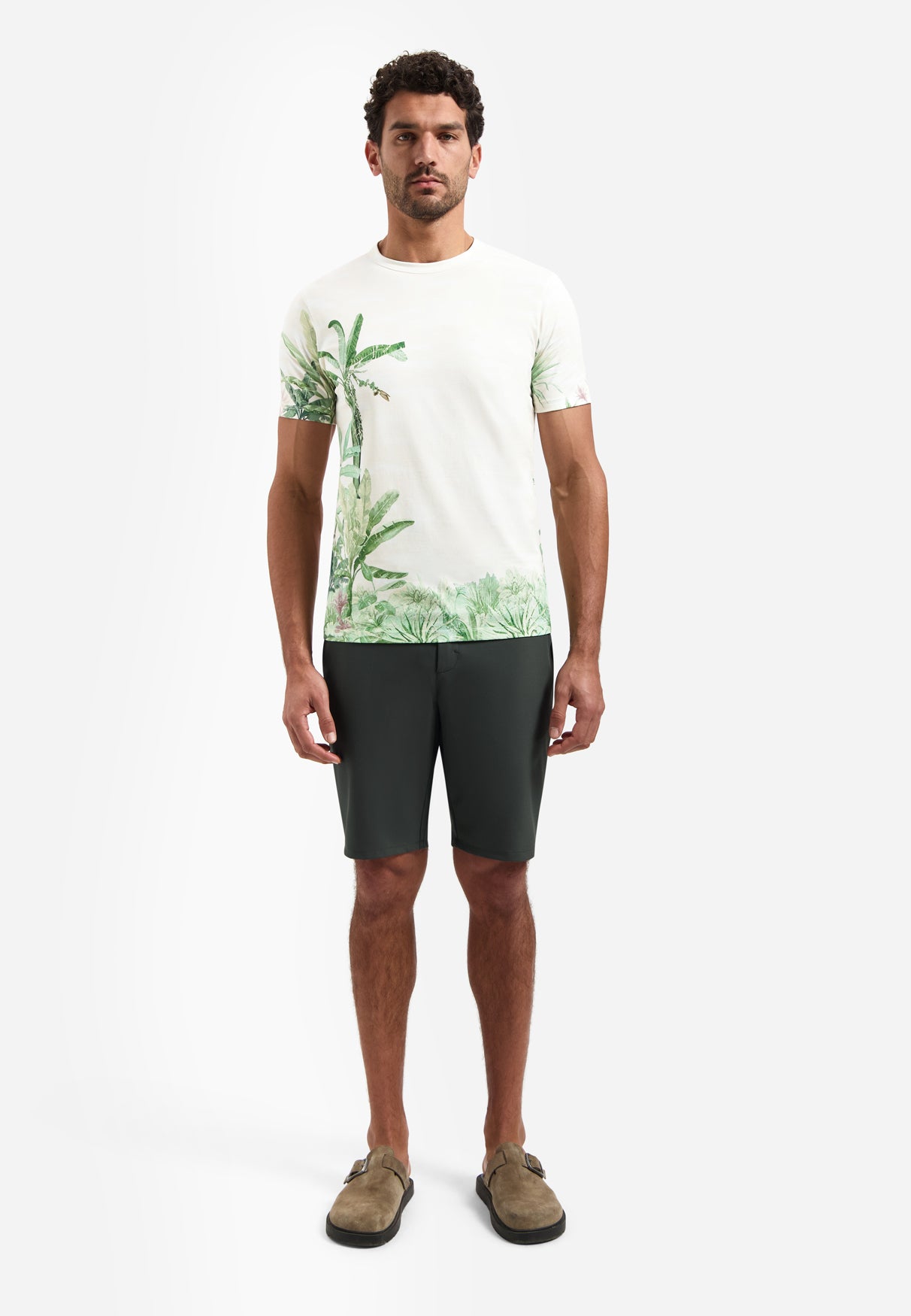 T-shirt met botanische print | Green