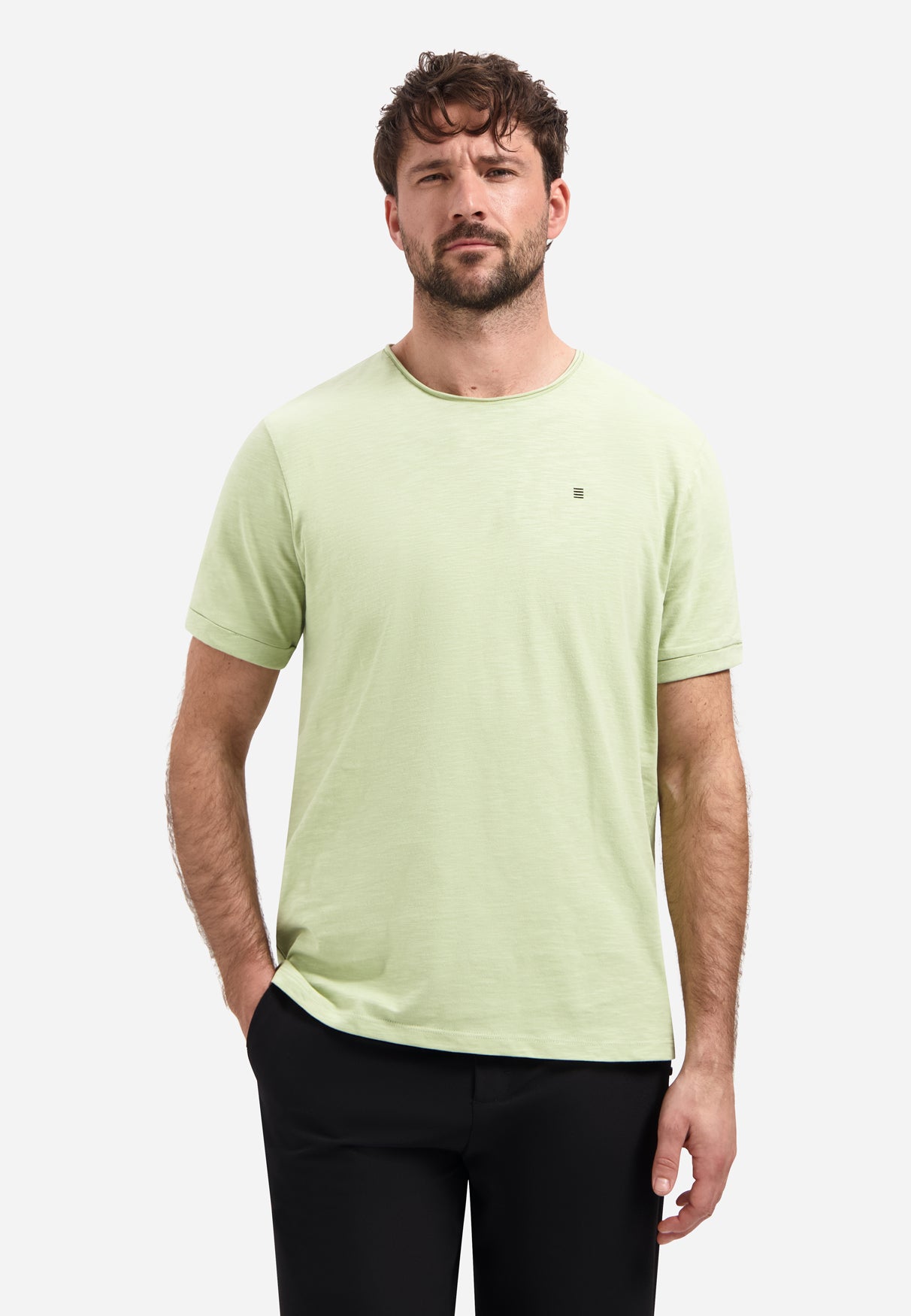 Slub T-shirt met ronde hals | Green