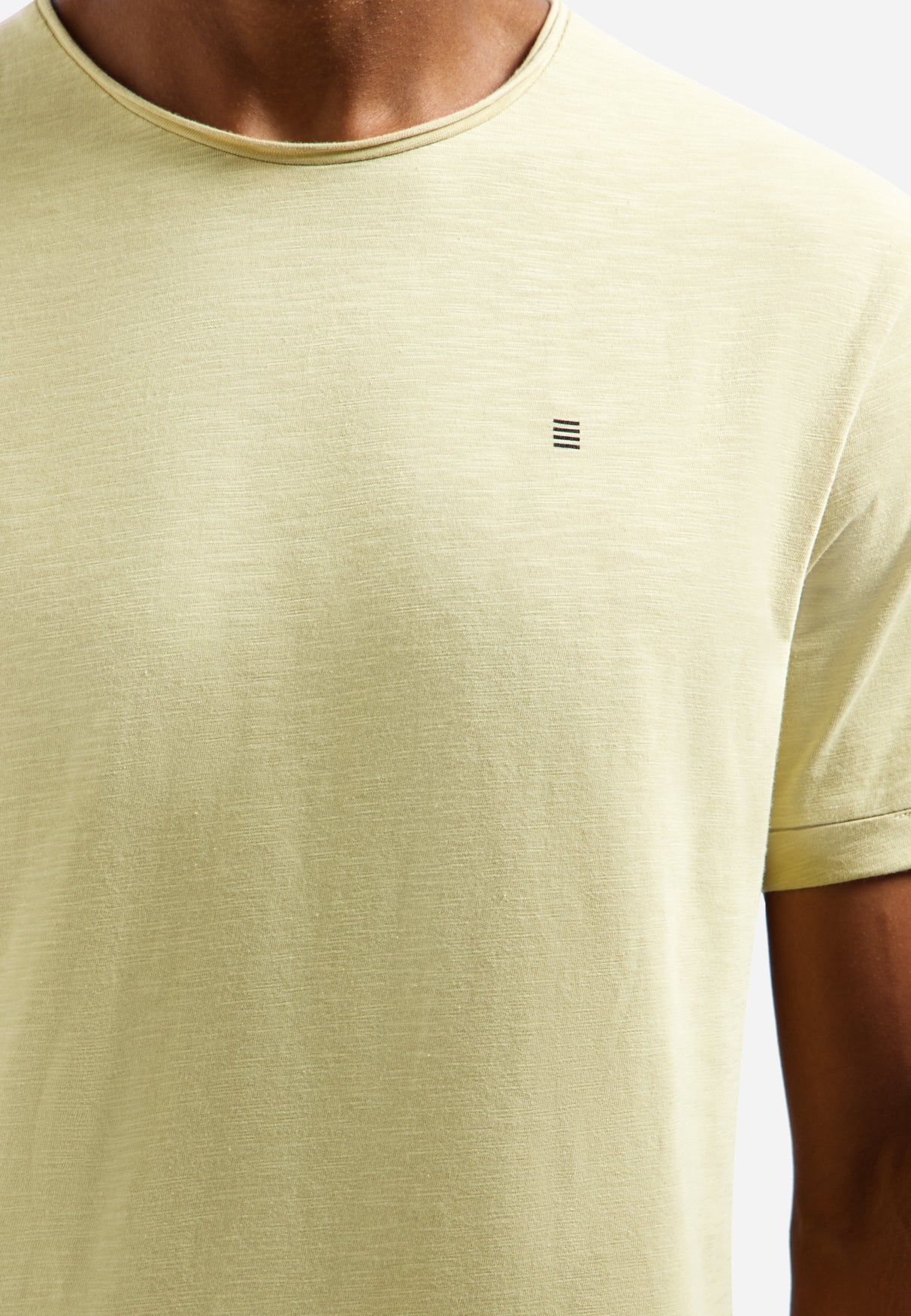 T-shirt flammé à col rond | Yellow