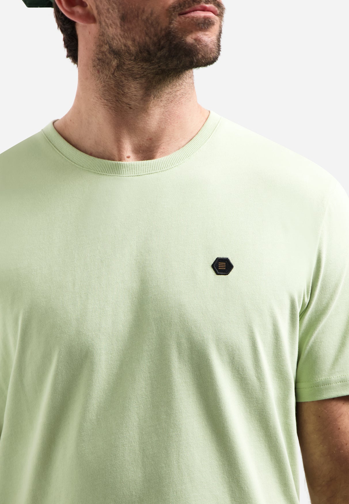 T-shirt peigné à col rond | Green