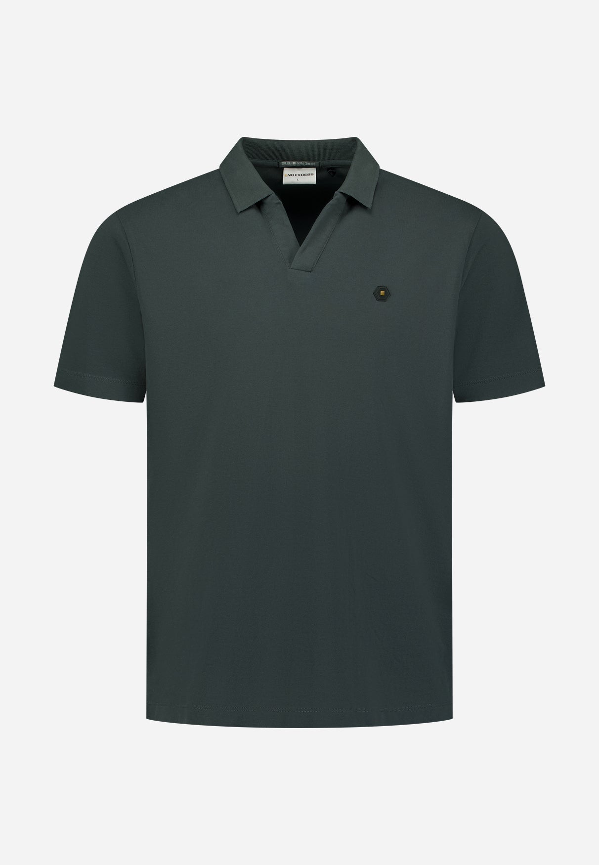 Basic polo met V-hals Dark Steel