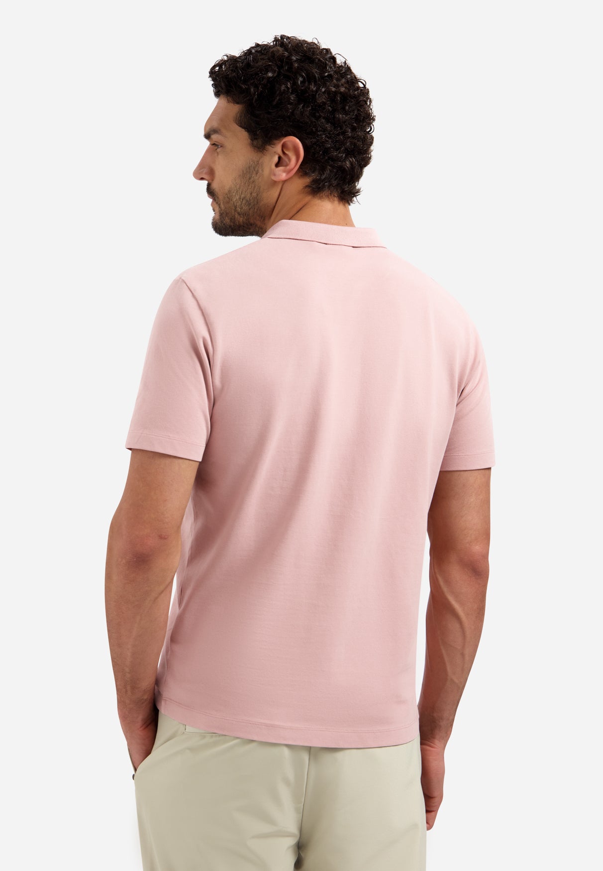 Polo basique à col en V | Light Mauve